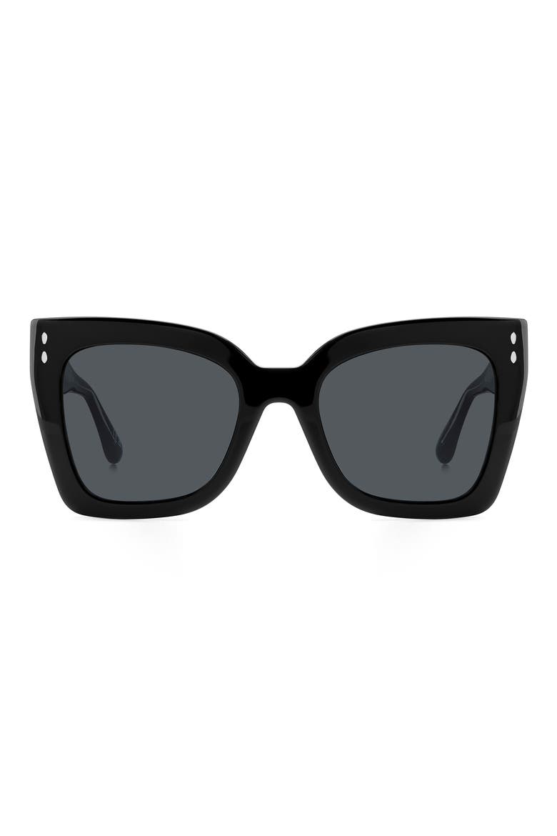 53mm Butterfly Sunglasses, Main, color, BLACK/ GREY