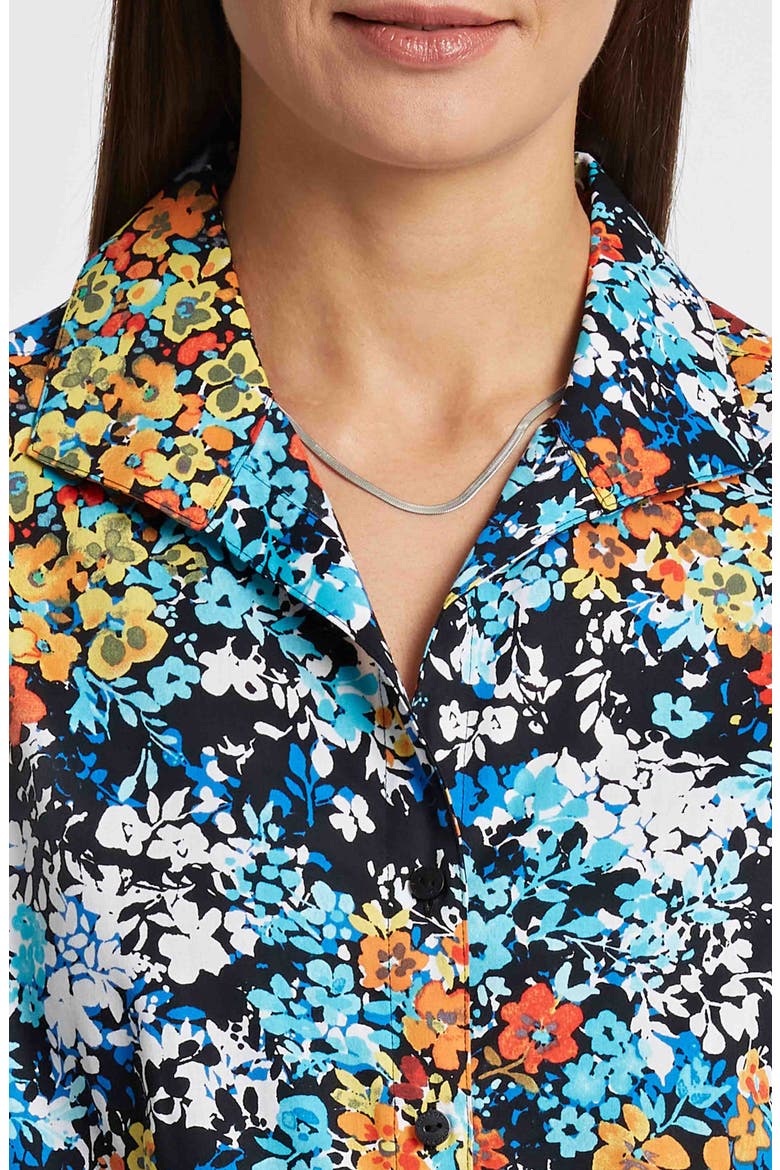 Katie Floral Print Cotton Button-Up Shirt, Alternate, color, BLUE MULTI