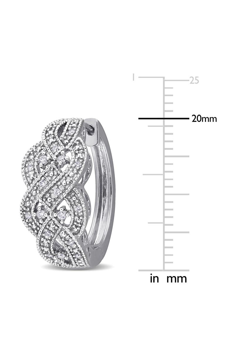 Lab-Grown Diamond Huggie Hoop Earrings, Alternate, color, Sterling Silver
