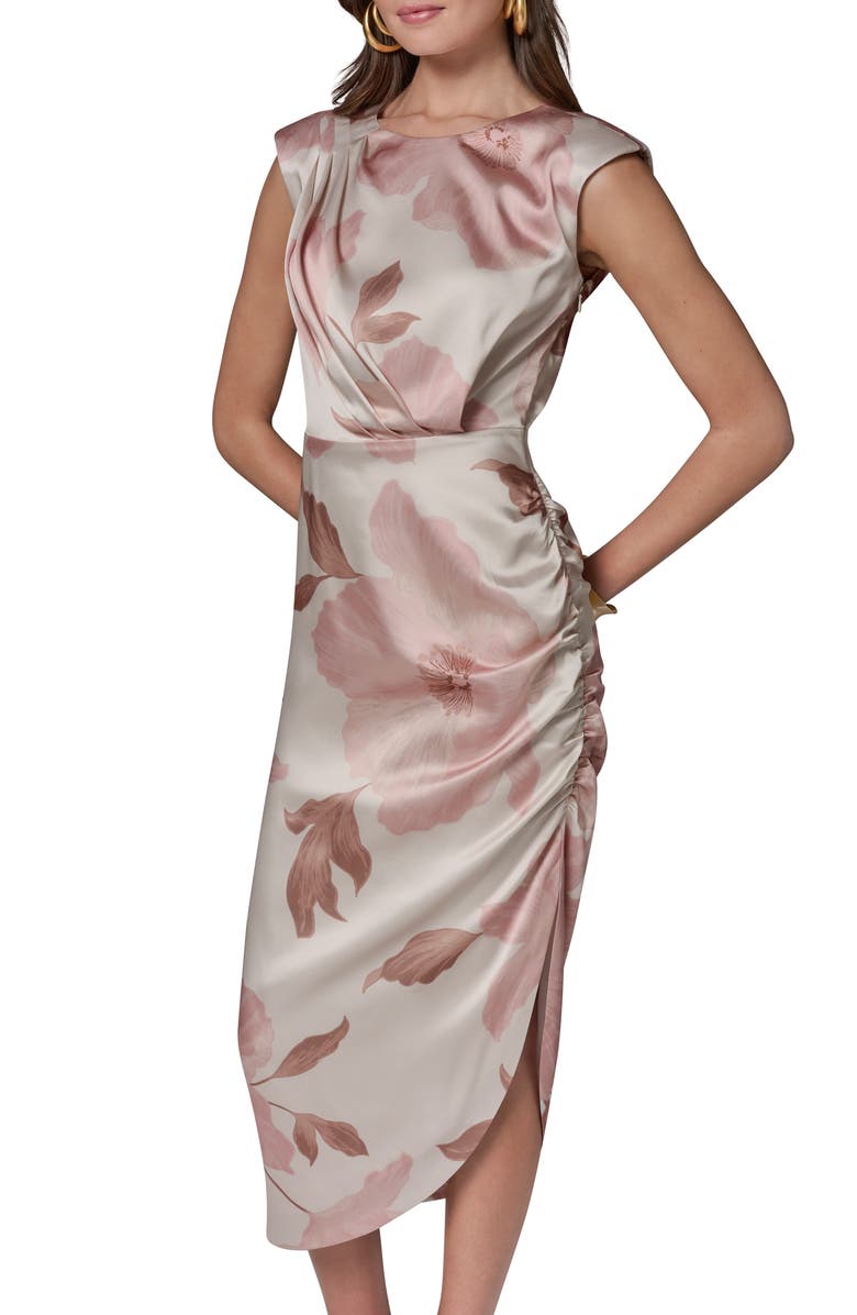 Donna Karan New York Floral Print Ruched Sheath Dress, Alternate, color, 