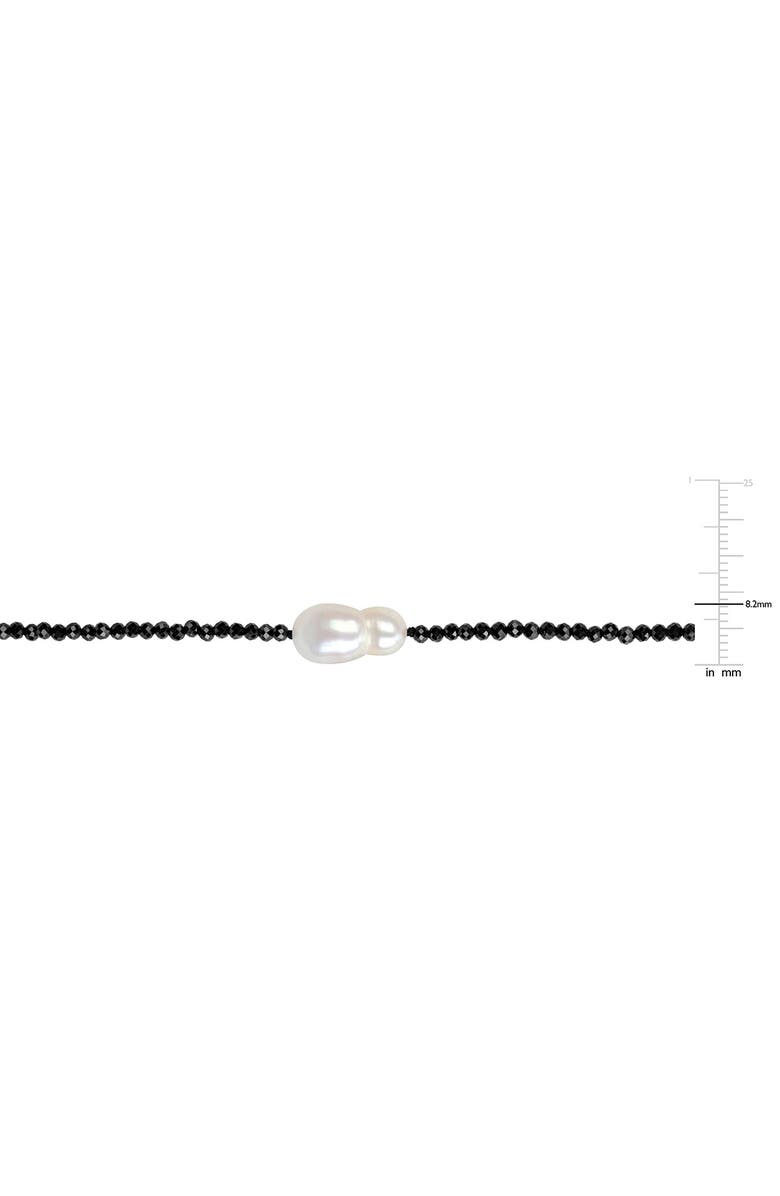 DELMAR Black Spinel & Cultured Pearl Station Necklace, Alternate, color,