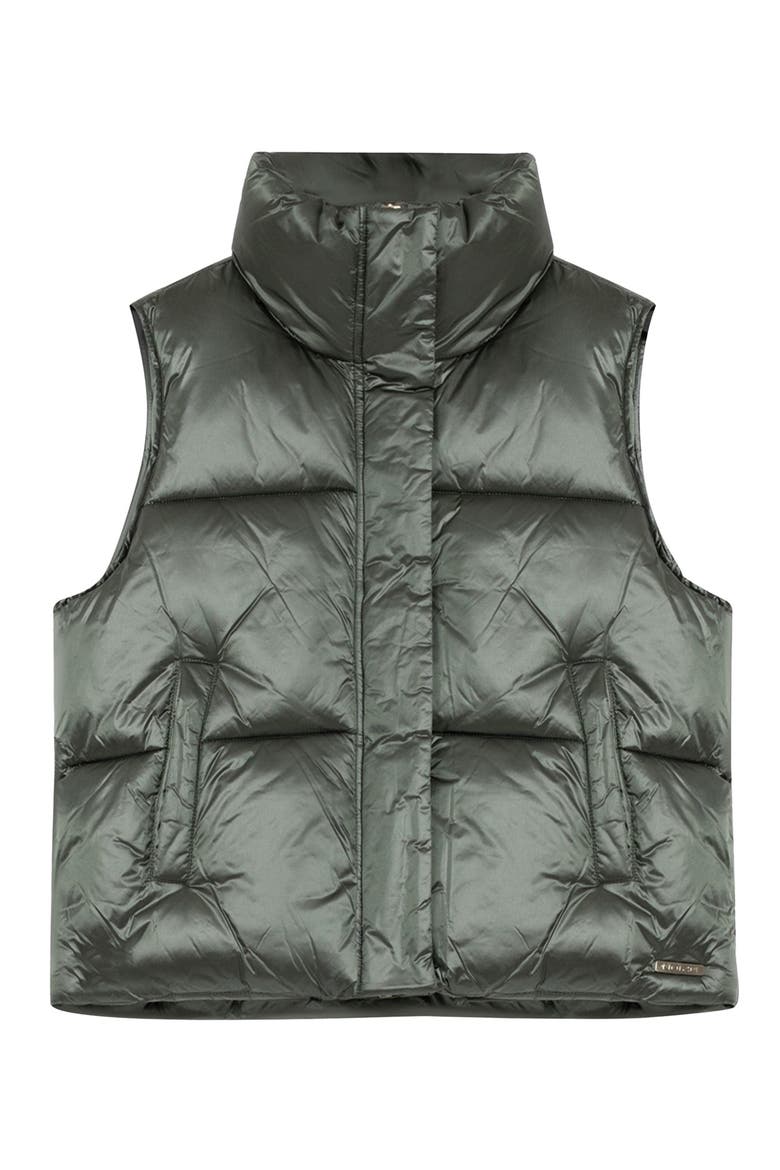Cropped Puffer Vest, Alternate, color, PINE