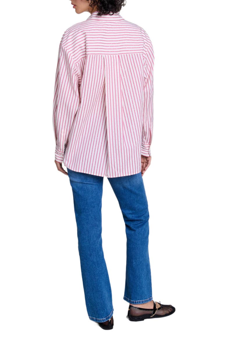 maje Striped rhinestone shirt, Alternate, color, 