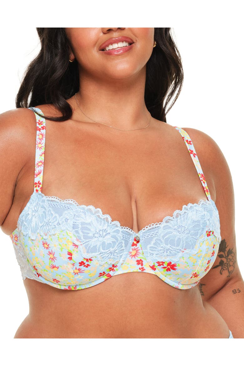 Mathilda Contour Balconette Bra, Main, color, Ditsy blue