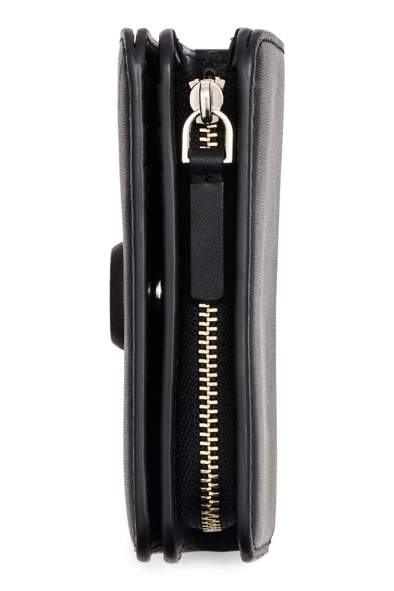 The Mini Compact Leather Bifold Wallet, Alternate, color, BLACK