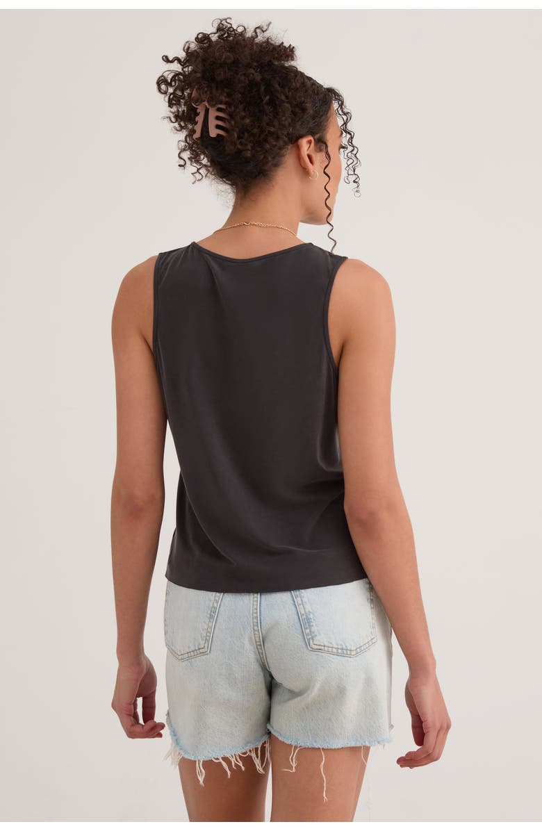 KADA The Cupro Button Front Tank, Alternate, color, Ink