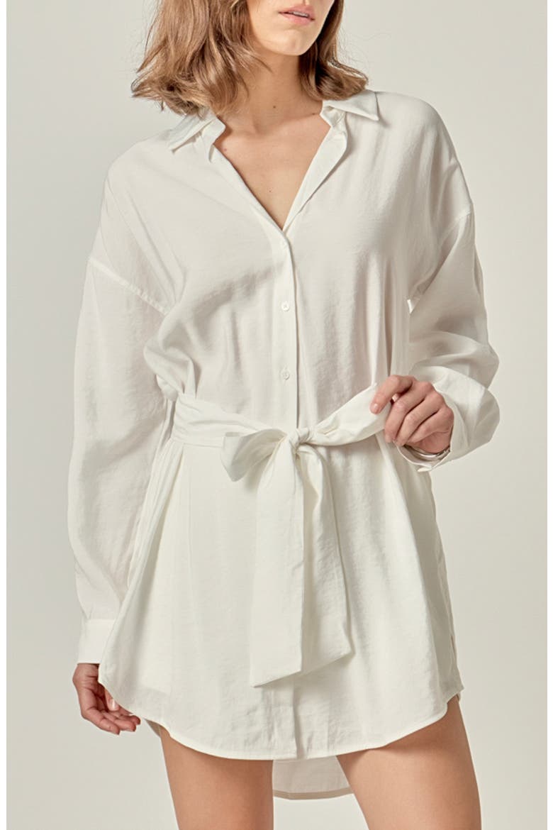 Oversize Long Sleeve Shirt, Main, color, WHITE