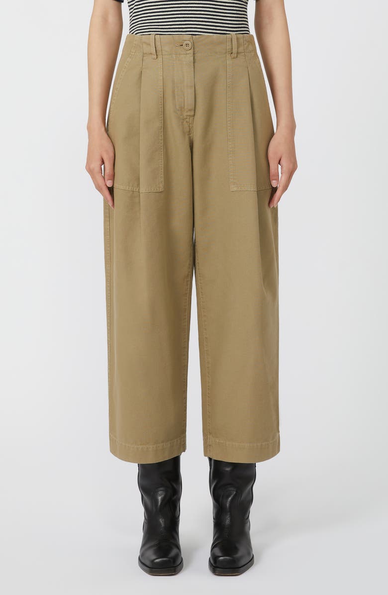 Weekend Max Mara Vista Crop Cotton Wide Leg Pants, Main, color, Desert
