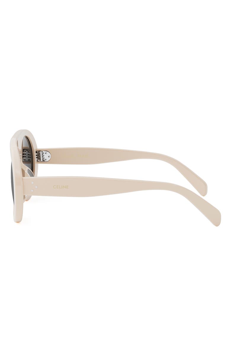 CELINE Aprés Ski Capsule 55mm Mirrored Pilot Sunglasses, Alternate, color, Ivory / Smoke Mirror