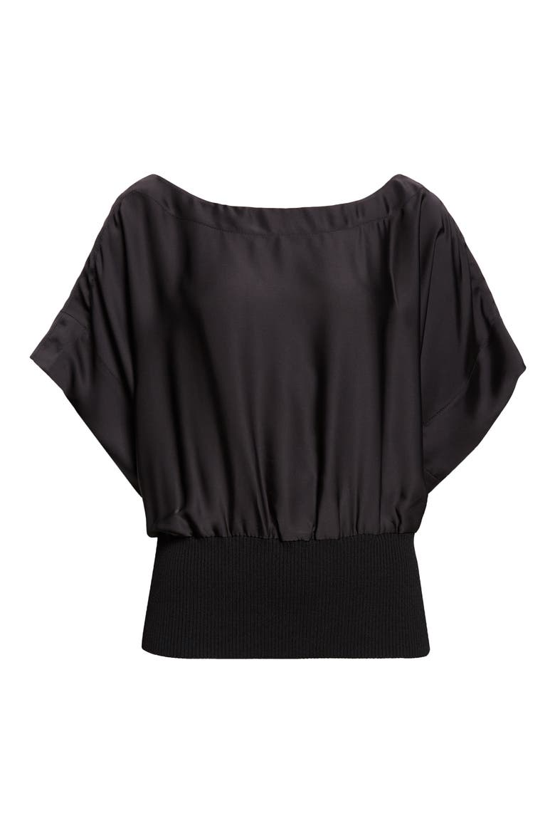 Amor Bateau Neck Top, Alternate, color, BLACK