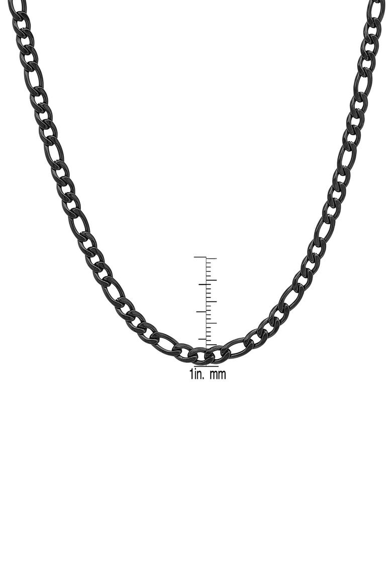 Set of 2 Figaro Chain Necklaces, Alternate, color, BLACK