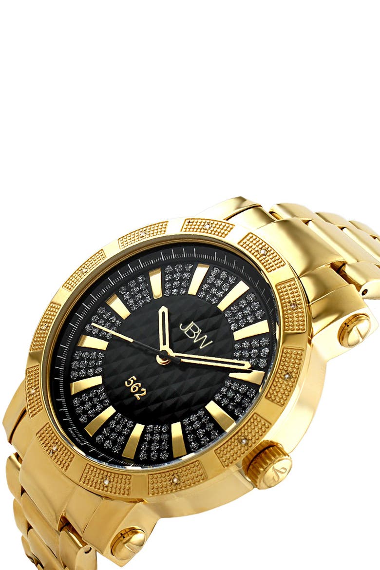 Men's "562" Diamond Bracelet Watch, 50mm - 0.12 ctw, Alternate, color, GOLD