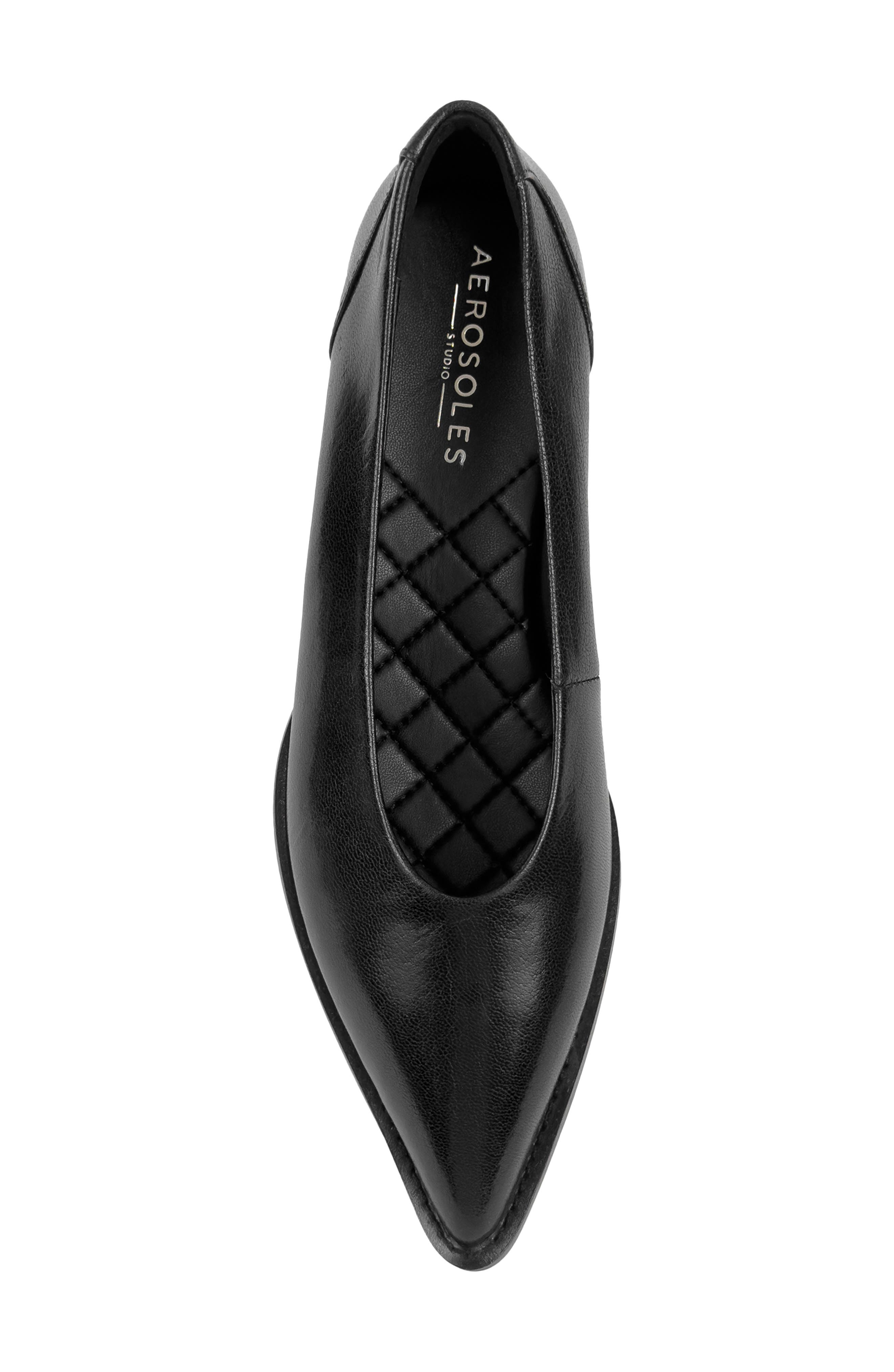 Aerosoles Mide Pointed Toe Pump, Alternate, color, Black Leather