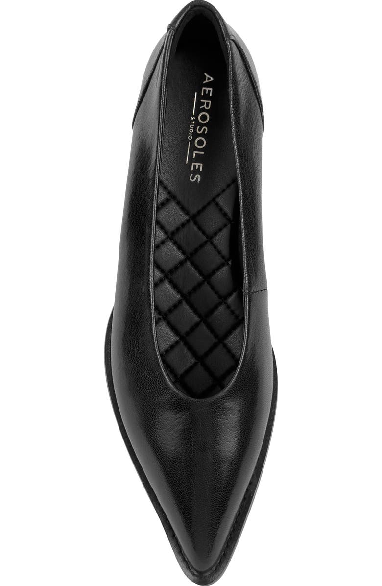 Aerosoles Mide Pointed Toe Pump, Alternate, color, Black Leather