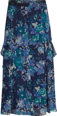 Derek Lam 10 Crosby Orla Floral Print Chiffon Maxi Skirt