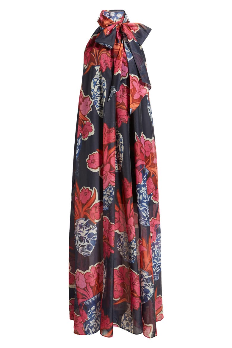 Kinosei Floral Organza Maxi Dress, Alternate, color, DARK BLUE