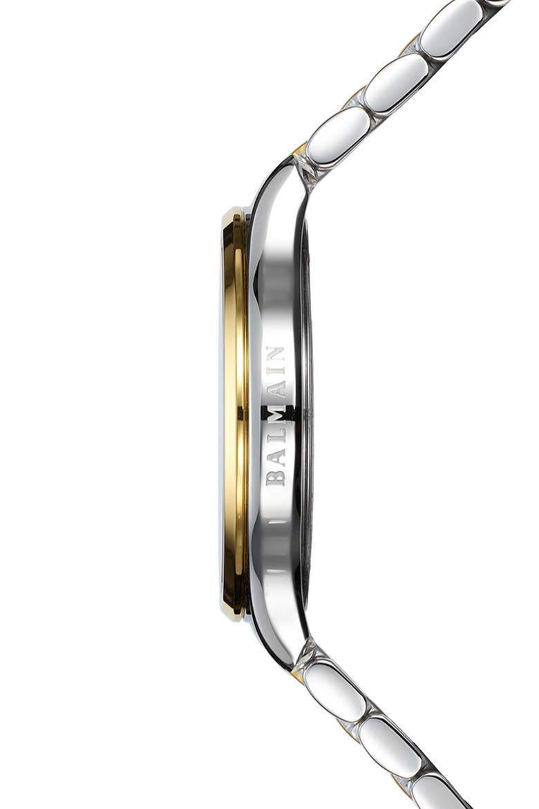 Beleganza Mother-of-Pearl & Diamond Two-Tone Bracelet Watch, 32mm, Alternate, color, STAINLESS STEEL/YELLOW GOLD