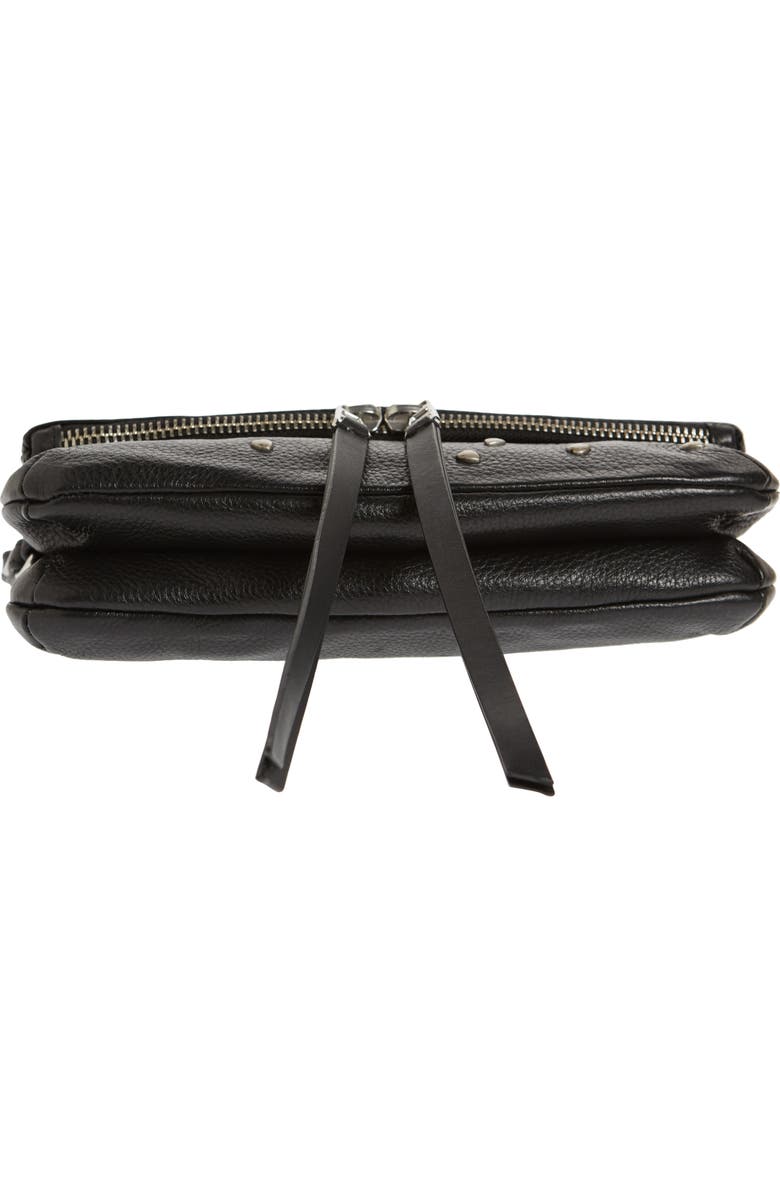 Zadig & Voltaire Rocky Heart Stud Leather Clutch, Alternate, color,