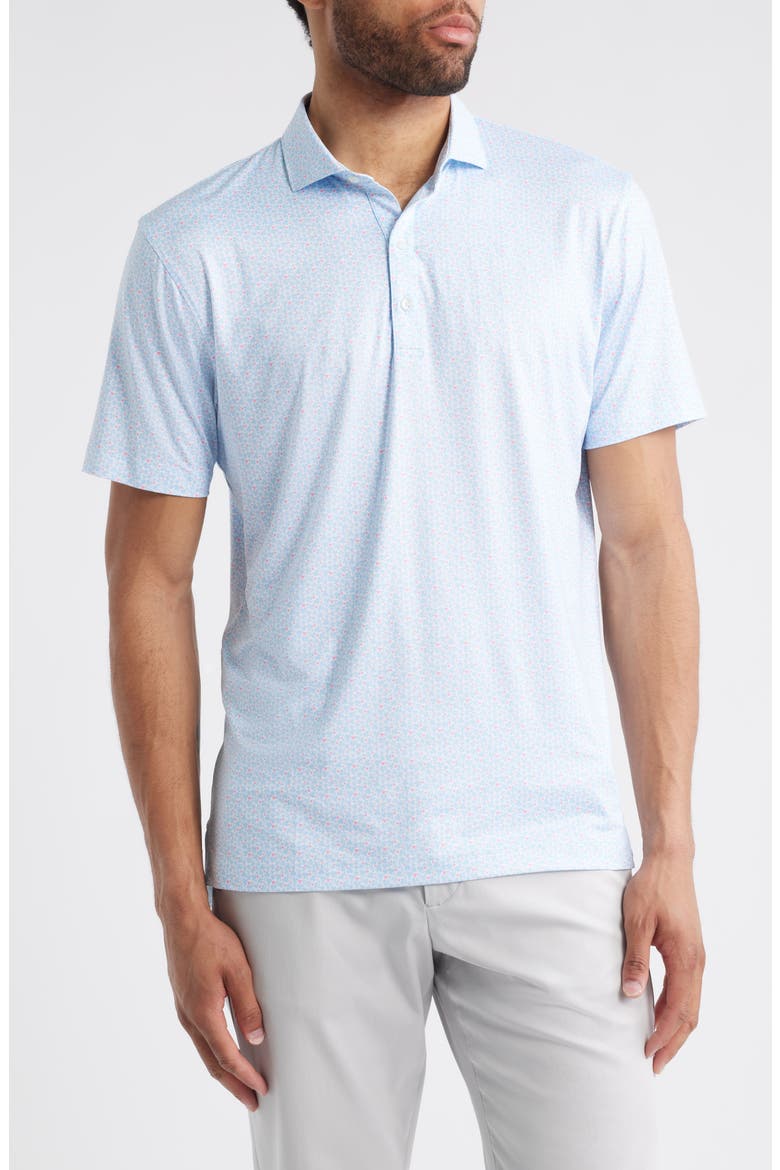 Four Leaf Clover Print Featherweight Performance Polo, Main, color, KONA