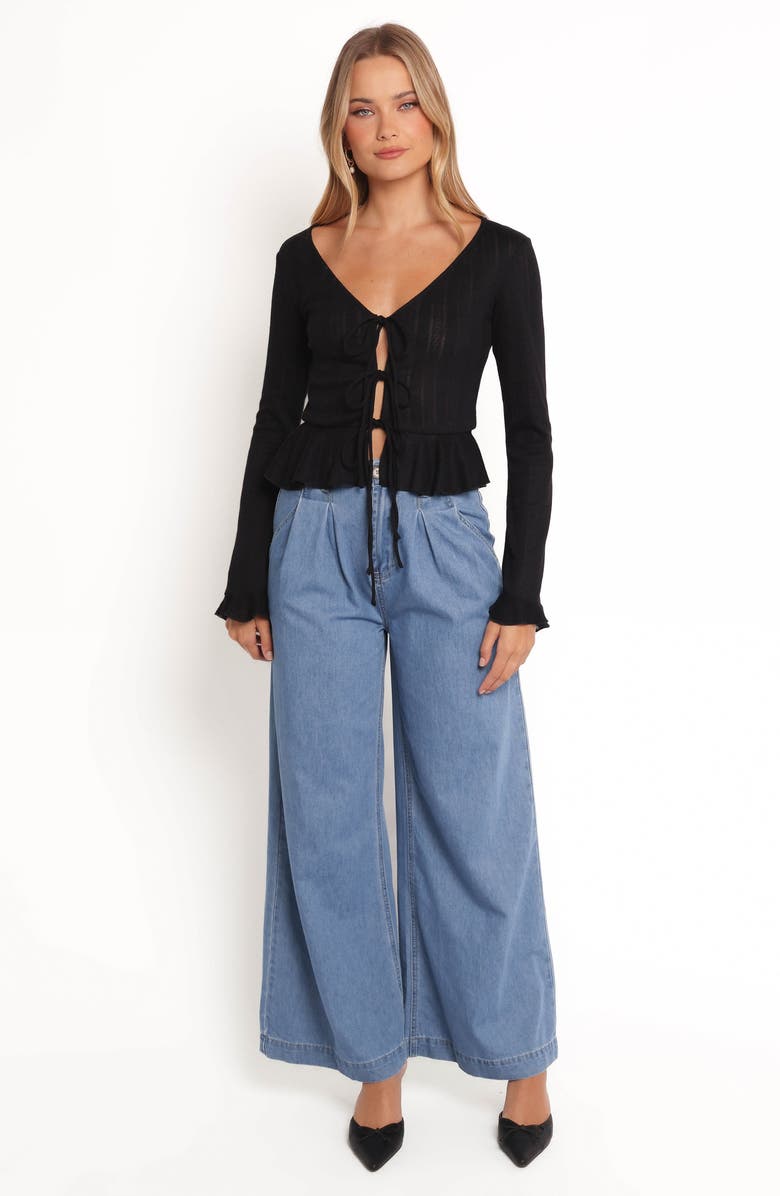 Petal & Pup Islah Pointelle Tie Front Cardigan, Alternate, color,