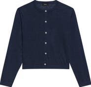 Theory Linen Blend Crop Cardigan