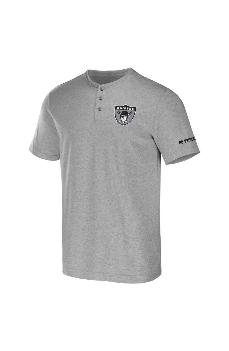 NFL X DARIUS RUCKER Men's NFL x Darius Rucker Collection by Fanatics Heather Gray Las Vegas Raiders Henley T-Shirt, Alternate, color, Heather Gray