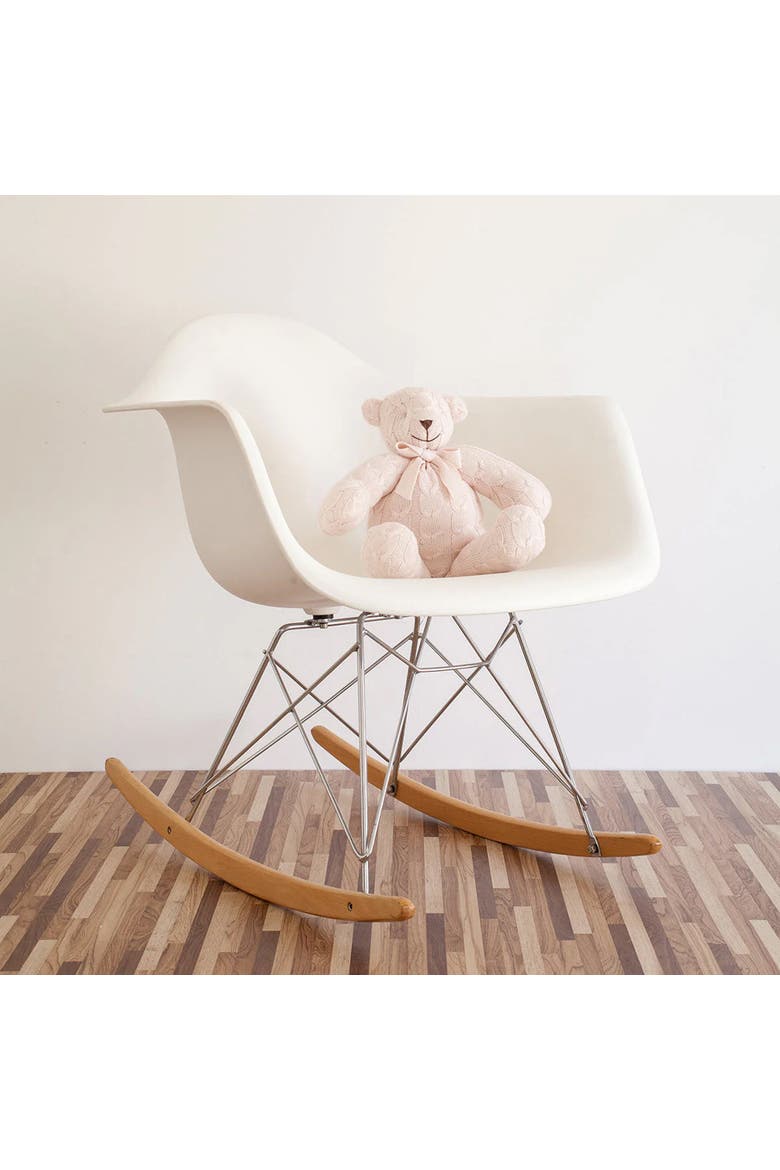 Plush Cable Knit Teddy Bear, Alternate, color, Rose