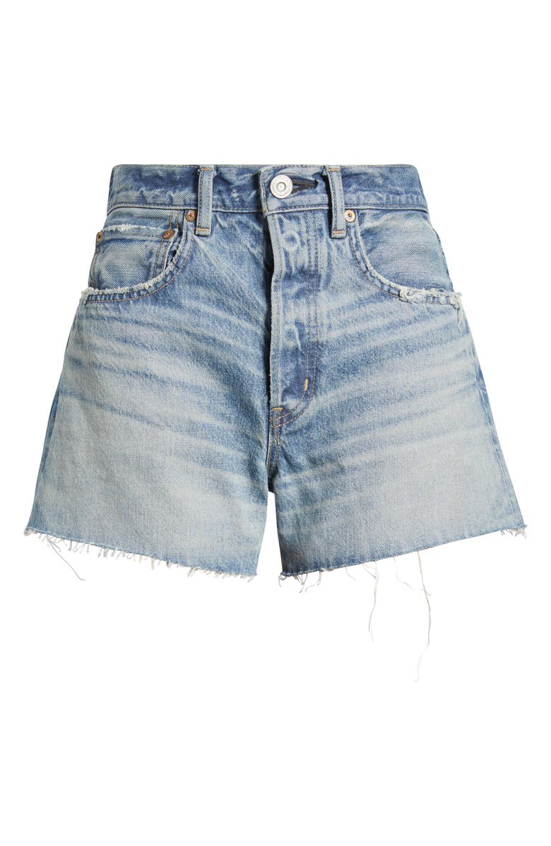 MOUSSY VINTAGE Bayville High Waist Cutoff Denim Shorts, Alternate, color, Blue