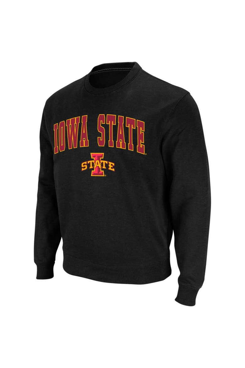 Men's Colosseum Black Iowa State Cyclones Arch & Logo Crew Neck Sweatshirt, Alternate, color, Black