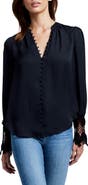 L'AGENCE Ava Lace Cuff Button-Up Blouse