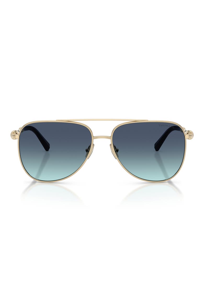 59mm Pilot Sunglasses, Main, color, PALE GOLD / AZURE GRADIENT BLUE