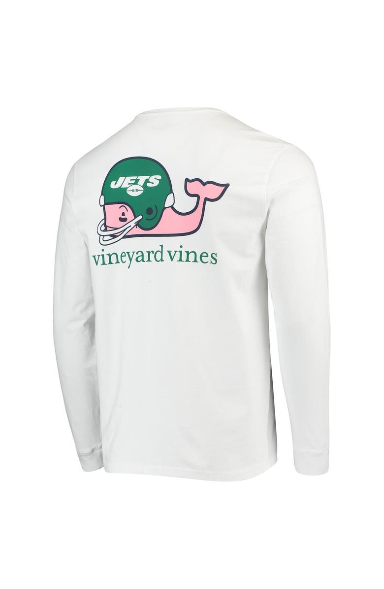 vineyard vines Men's Vineyard Vines White New York Jets Whale Helmet Long Sleeve T-Shirt, Alternate, color, 