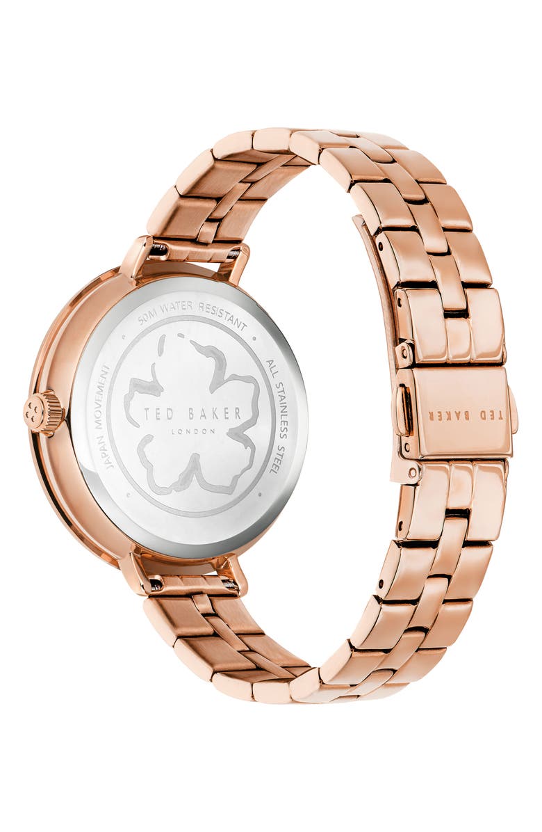 Ted Baker Ammy Magnolia Bracelet Watch, 37.5mm, Alternate, color, Rose Gold