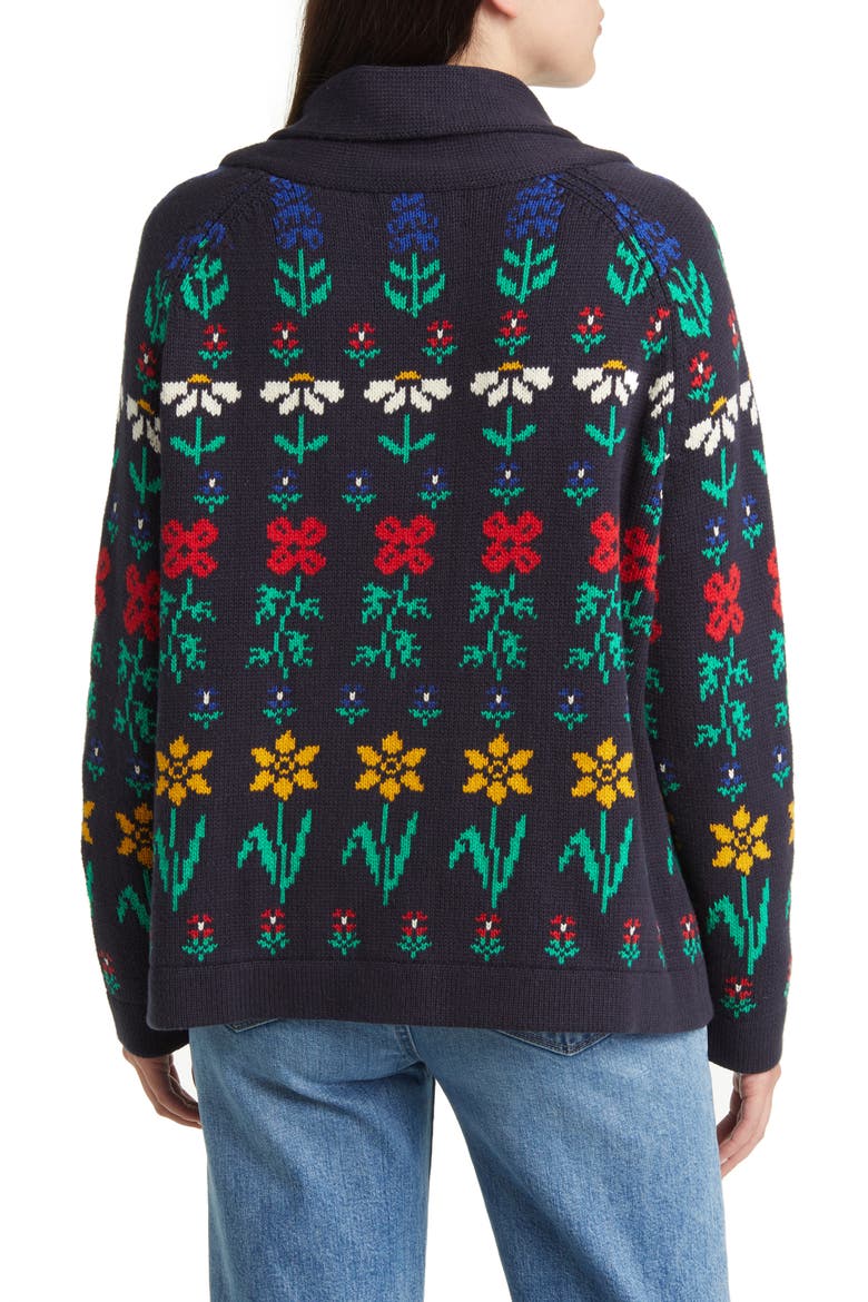 The Garden Lodge Shawl Collar Open Sweater, Alternate, color, NAVY