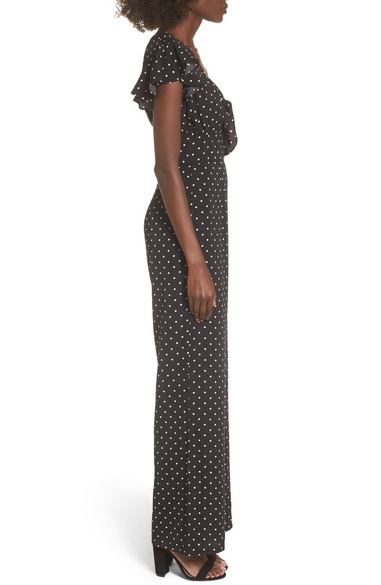 Love, Fire Tie Front Wide Leg Jumpsuit, Alternate, color, 