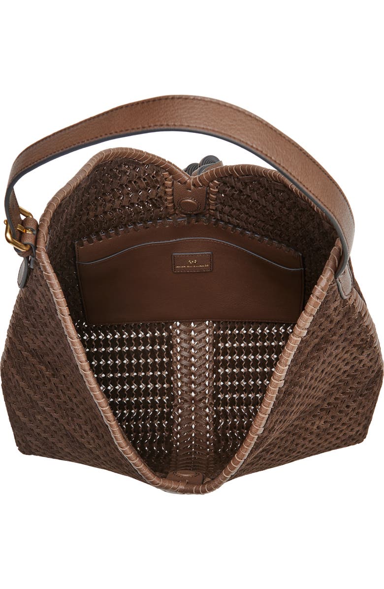 Anya Hindmarch The Neeson Herringbone Woven Leather Hobo, Alternate, color,