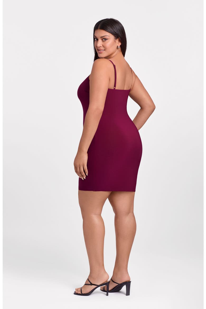 Sculpting Shapewear Scoop Neck Cami Mini Dress, Alternate, color, Cherry Mocha