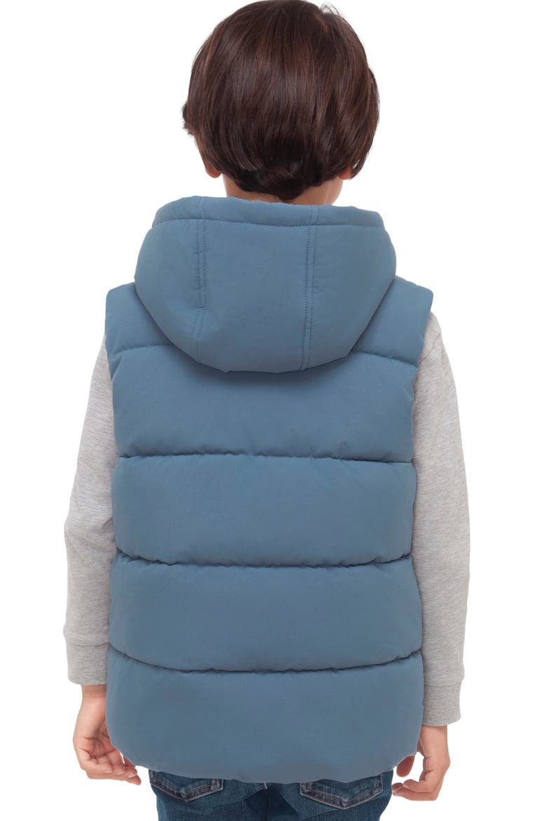 Kids' Everett Hooded Puffer Vest, Alternate, color, Slate blue
