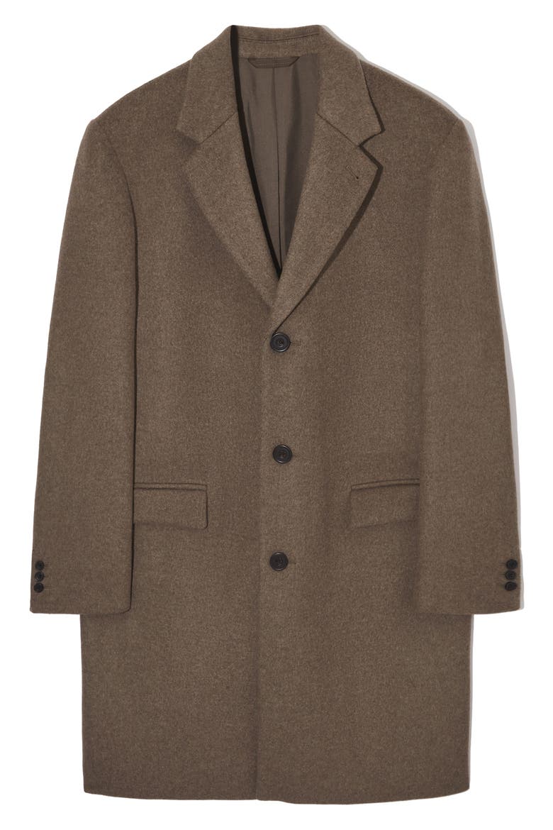 Wool Blend Overcoat, Alternate, color, BROWN MARL