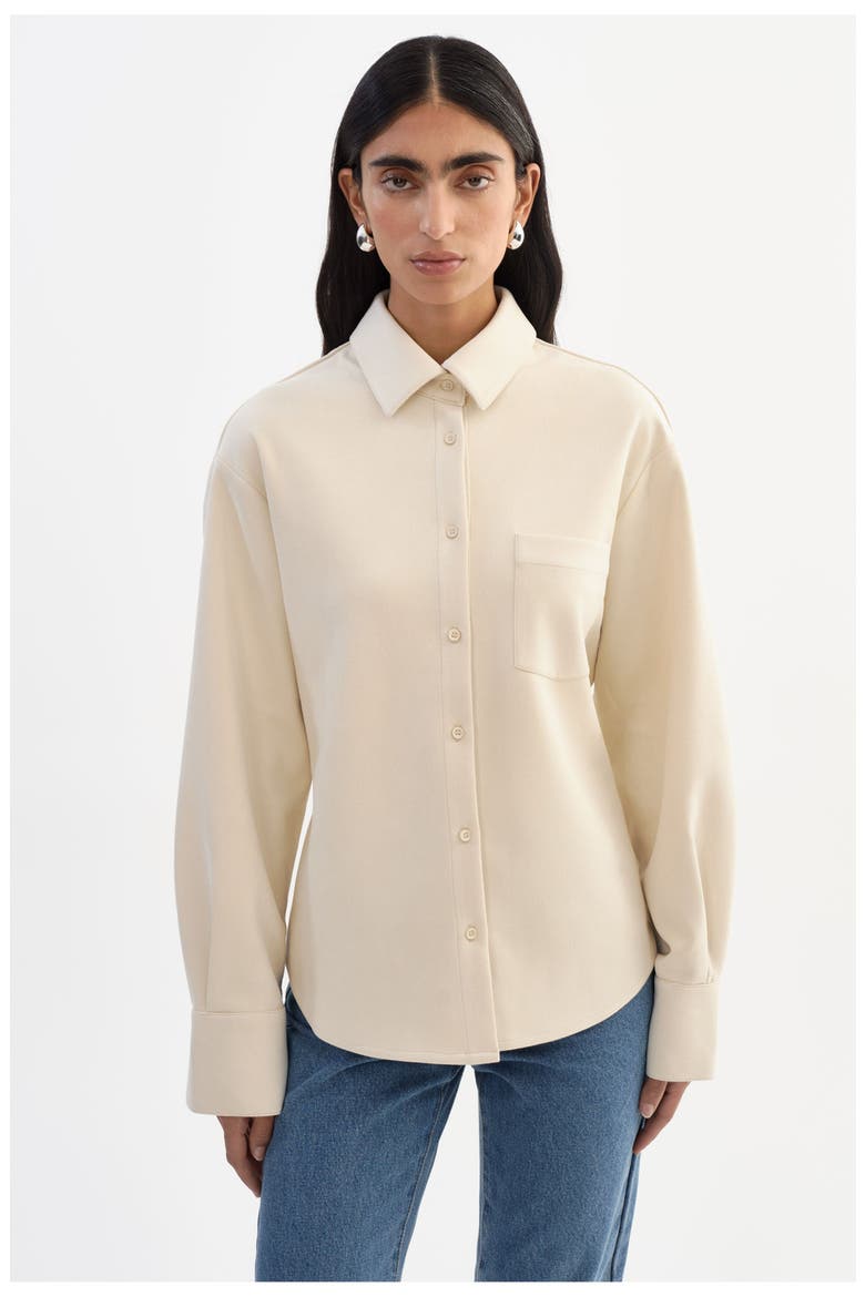 Tosca | Faux Suede Shirt, Alternate, color, Opal