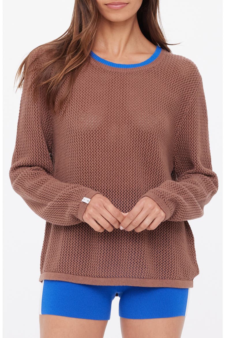 Avalon Bayli Organic Cotton Knit Sweatshirt, Main, color, BROWN
