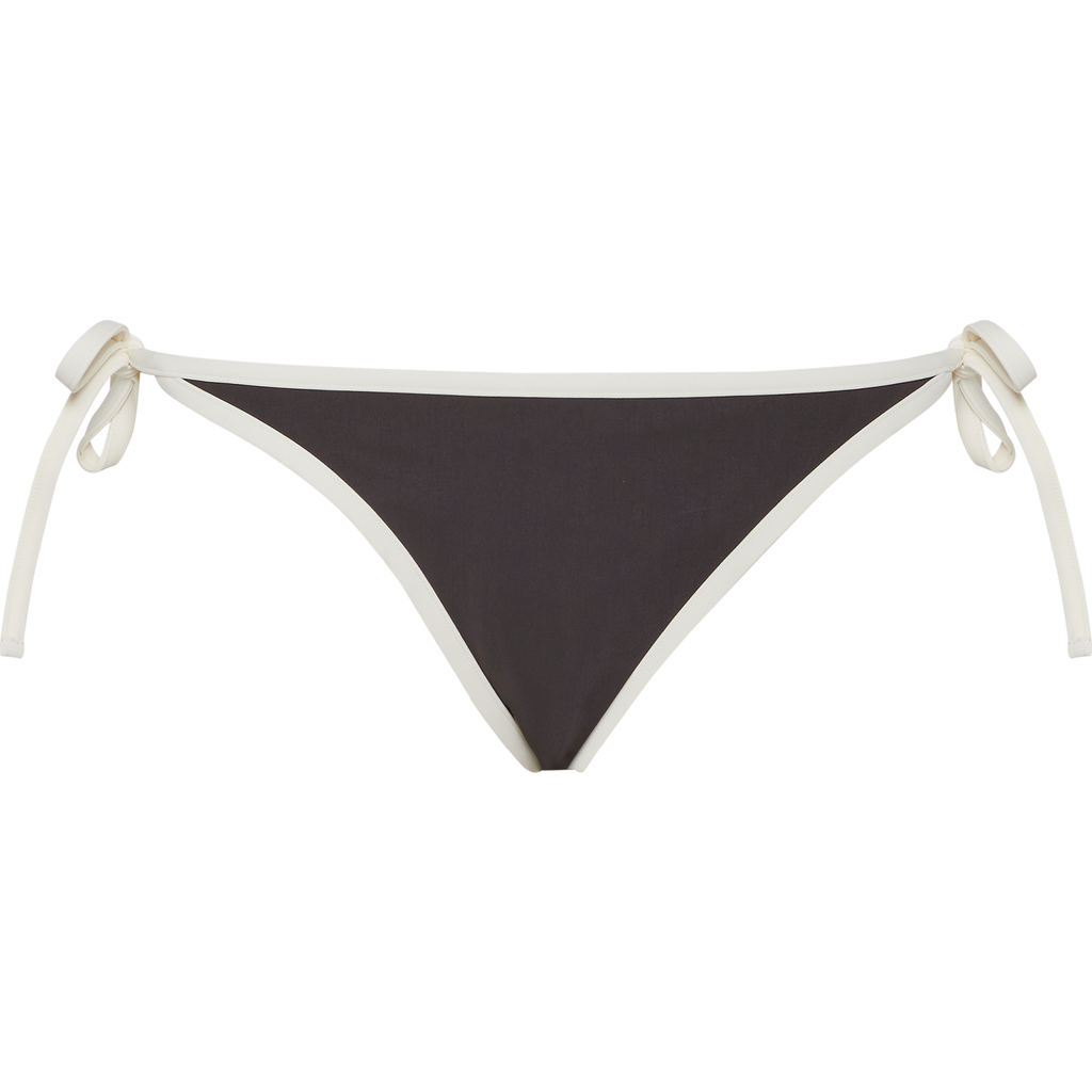 Brunello Cucinelli Techno Jersey Monili-trim Bikini Bottoms In Brown