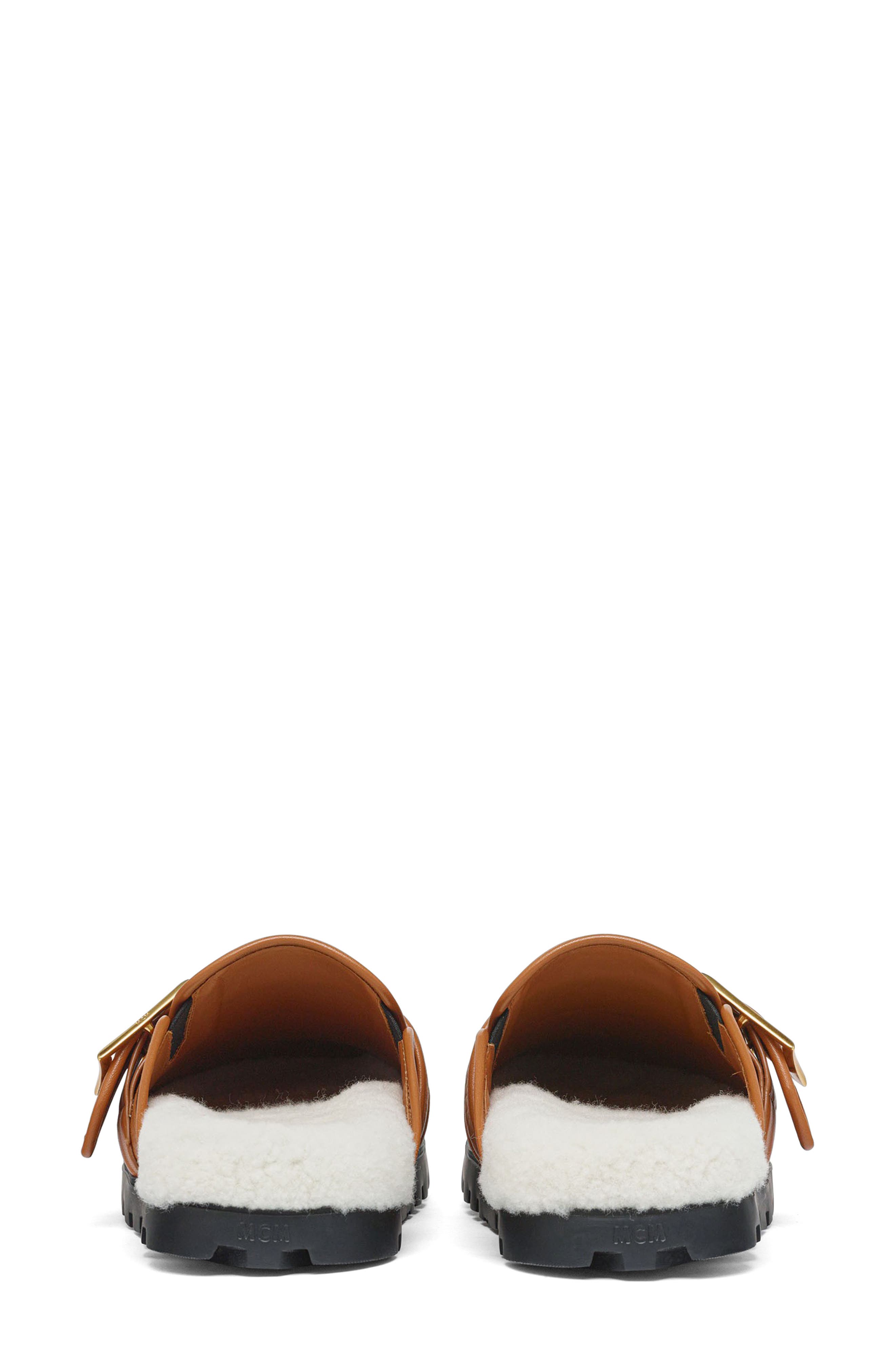 MCM Monogram Genuine Shearling Lined Mule, Alternate, color, 