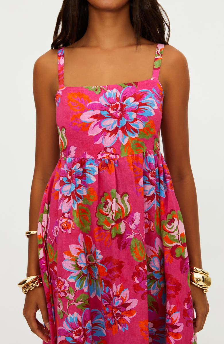 Beach Riot Rianne Floral Cotton & Linen Cover-Up Maxi Dress, Alternate, color, Sugar Bloom