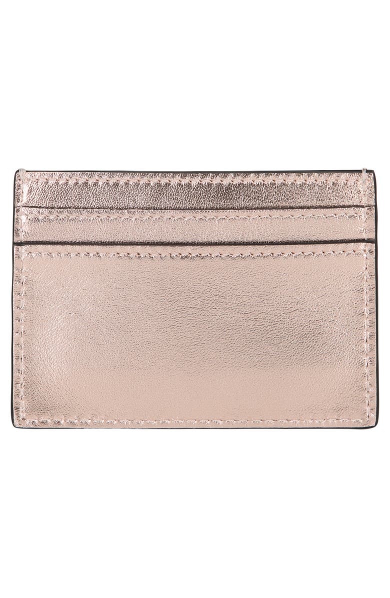 Moschino Crystal Logo Card Case, Alternate, color, 