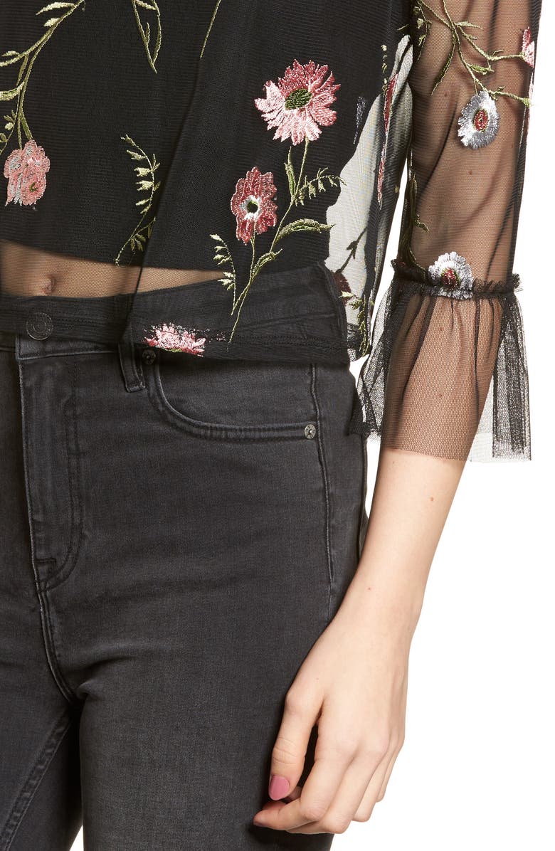 Ten Sixty Sherman Embroidered Mesh Top, Alternate, color, 