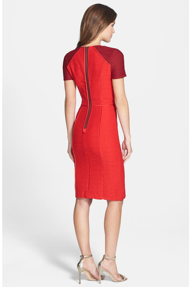 Colorblock Ribbed Sheath Dress, Alternate, color, RED WINE