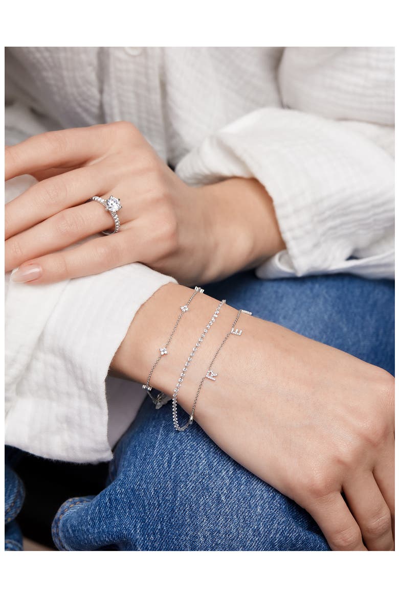 Monroe Reflecting Personalized Bracelet (Nordstrom Exclusive), Alternate, color, 18K WHITE GOLD - 5 CHARMS