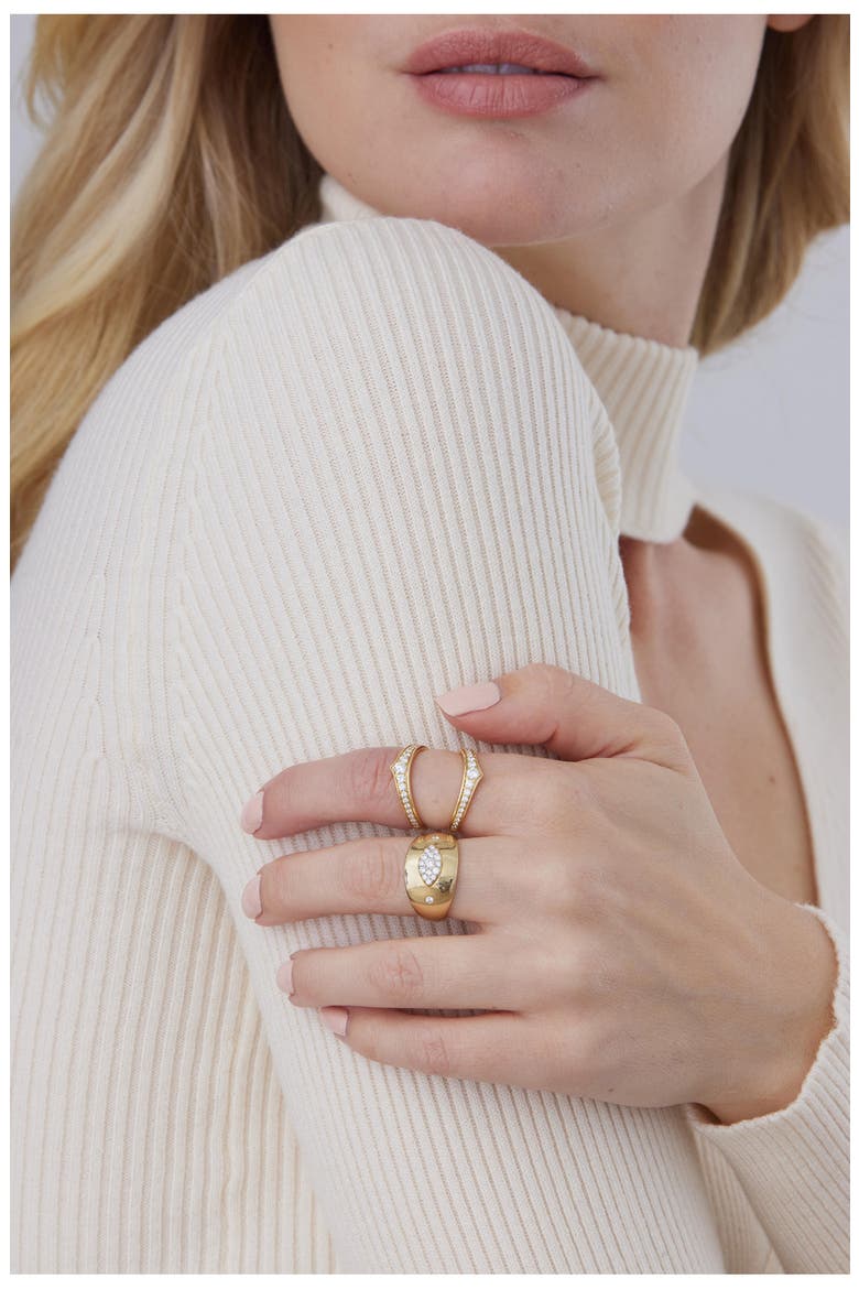 Aurora Marquise Diamond Signet Ring, Alternate, color, 18K YG