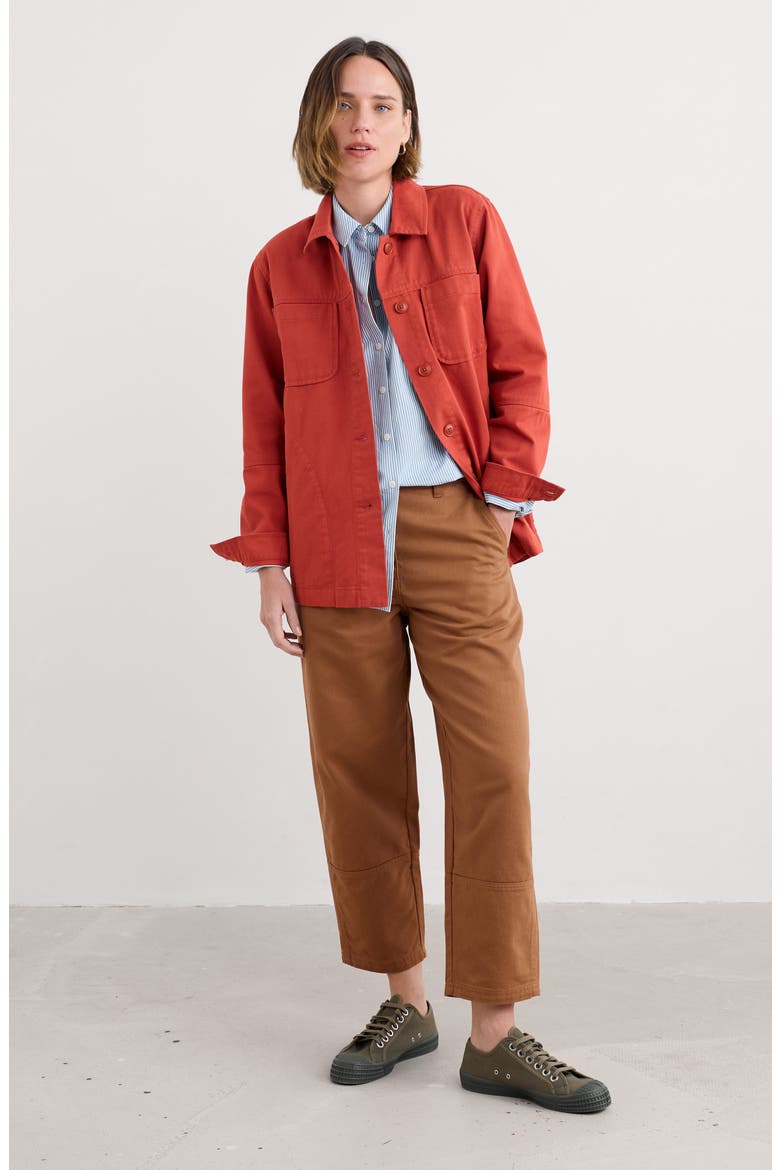 Painted Forms Ankle Barrel Leg Organic Cotton Pants, Alternate, color, DARK FLAX